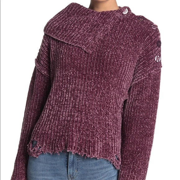 💕HP💕Wildfox chenille rider purple sweater - Picture 4 of 9